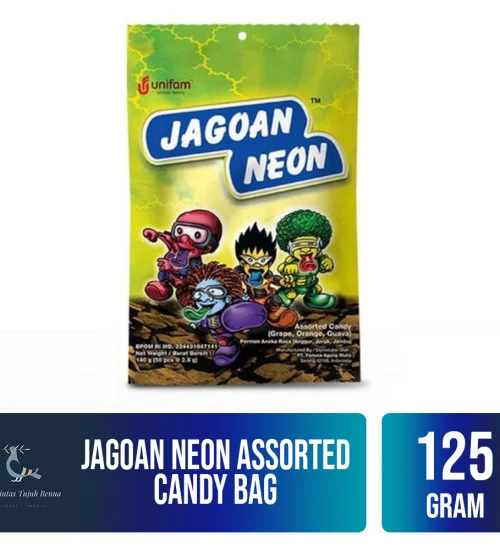 Confectionary Jagoan Neon Assorted Candy Bag 125gr 1 jagoan_neon_assorted_candy_bag_125gr