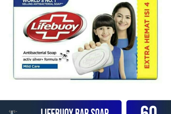 Toiletries Lifebuoy Bar Soap 60gr (Banded 4) 2 lifebuoy_bar_soap_mild_care_banded_4_60gr