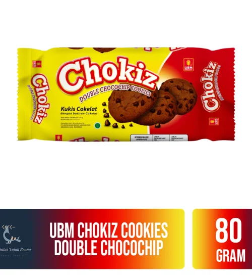 Food and Beverages UBM Chokiz Cookies 80gr 2 ubm_chokiz_cookies_double_chocochip_80gr