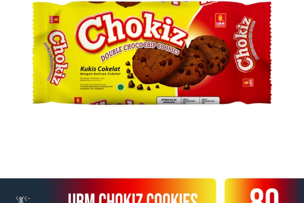 Food and Beverages UBM Chokiz Cookies 80gr 2 ubm_chokiz_cookies_double_chocochip_80gr