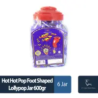 Hot Hot Pop Foot Shaped Lollypop Jar 600gr