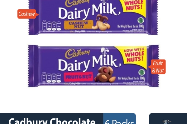 Confectionary Cadbury Chocolate Bar Wholenut 100gr 1 ~item/2022/3/28/cadbury_chocolate_bar_wholenut_100gr